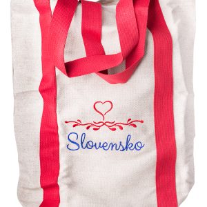 Nákupná ľanová taška Slovensko - červená